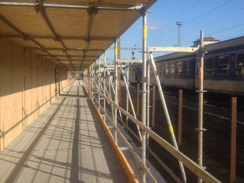 Kaposvár Railway Station scaffolding