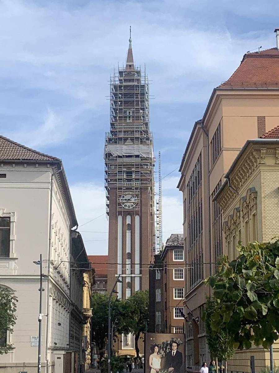 Szeged Cathedral – bell-tower scaffolding